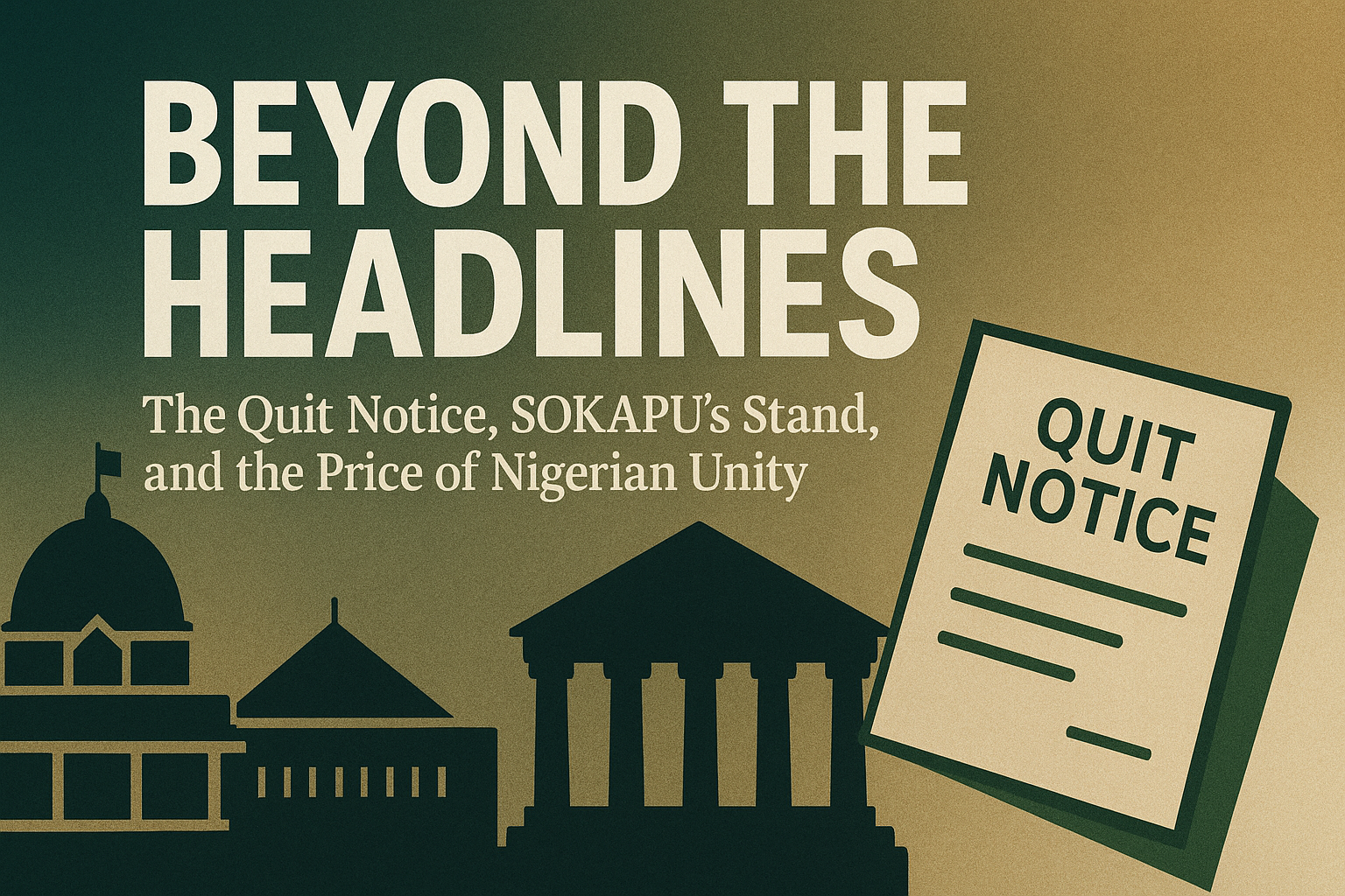 Beyond the Headlines: The Quit Notice, SOKAPU’s Stand, and the Price of Nigerian Unity